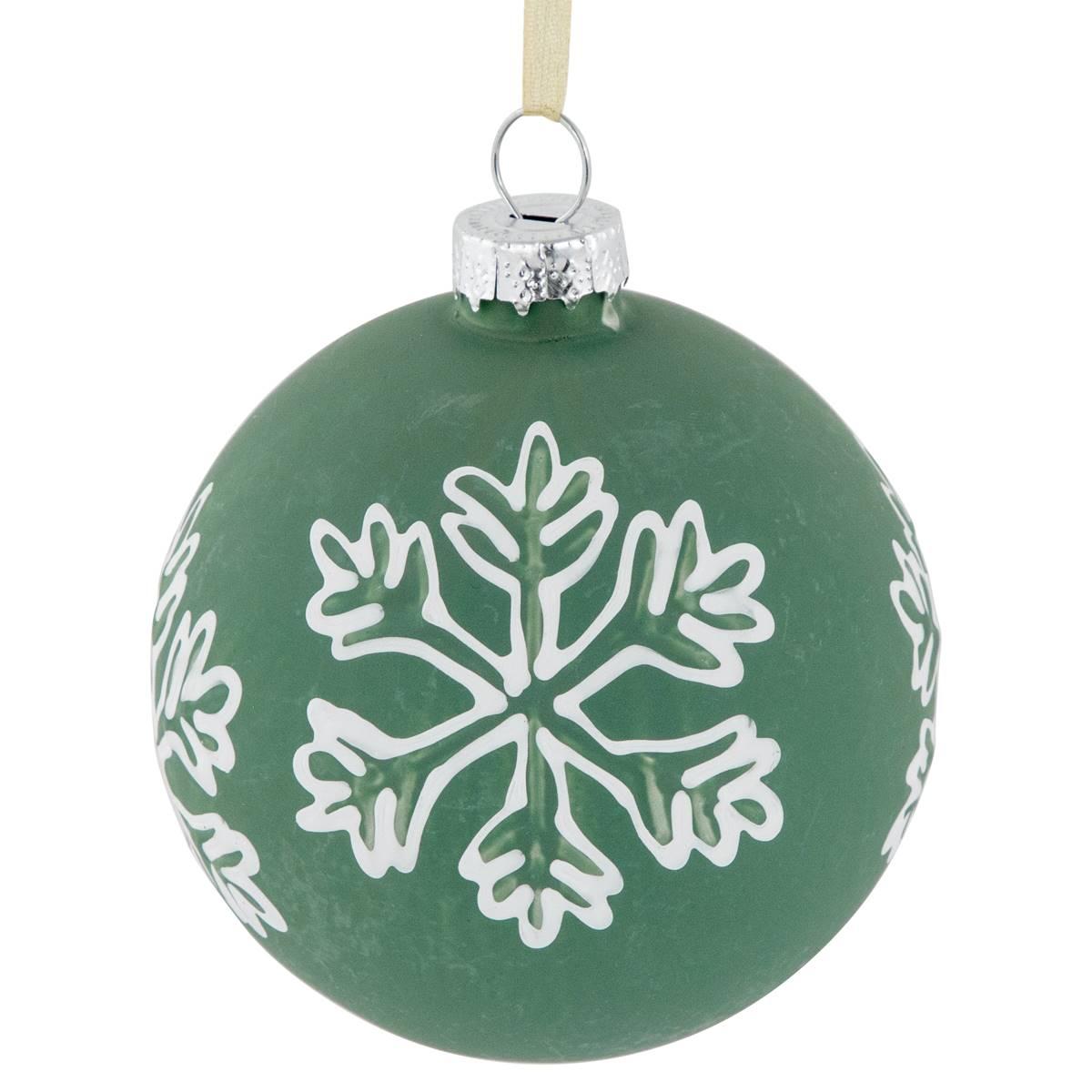 Northlight Seasonal 4ct. White Snowflake Christmas Ball Ornaments