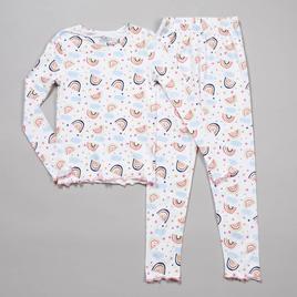 Girls (7-16) Rene Rofe(R) 2pc. Rainbow/Stars Snug Fit Pajama Set