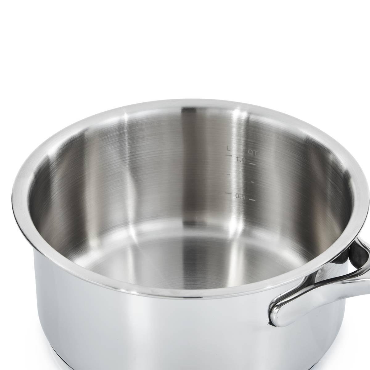 BergHOFF Helix Stainless Steel 1.6qt. Saucepan w/ Glass Lid
