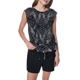 Womens DKNY Short Sleeve V Neck Geo Diamond Blouse