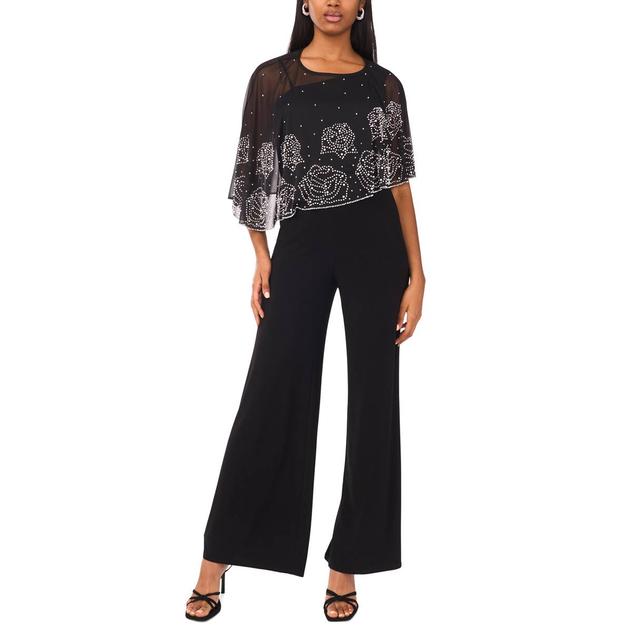 Womens MSK Asymmetric Beaded Trim Overlay Jumpsuit