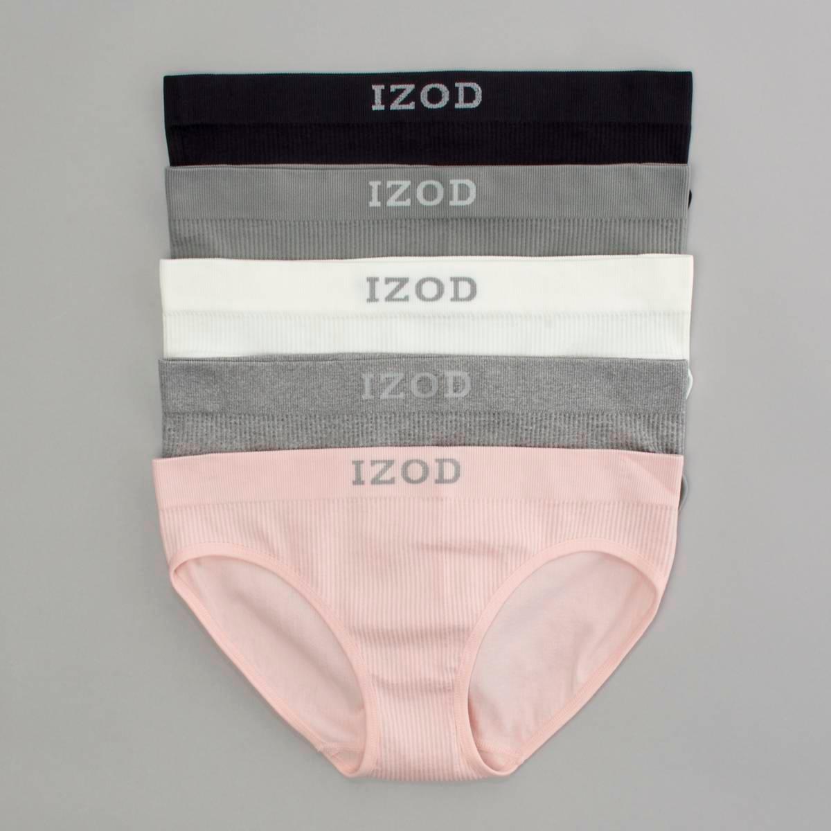 Womens IZOD 5PK Ribbed Seamless Jacquard Hipster Panties- IZ70088