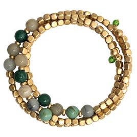 Ashley Cooper(tm) Cream/Green Swirl Coil Bracelet