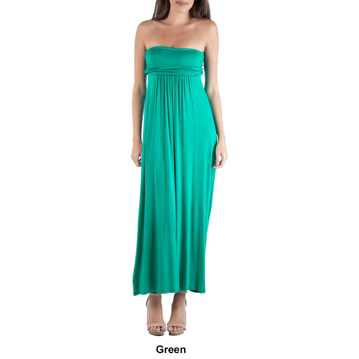 Womens 24/7 Comfort Apparel Strapless Empire Maxi Dress