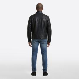 Mens London Fog Faux Leather Jacket w/ Stand Up Collar
