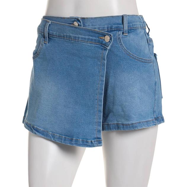 Juniors No Comment Asymmetrical Denim Skort