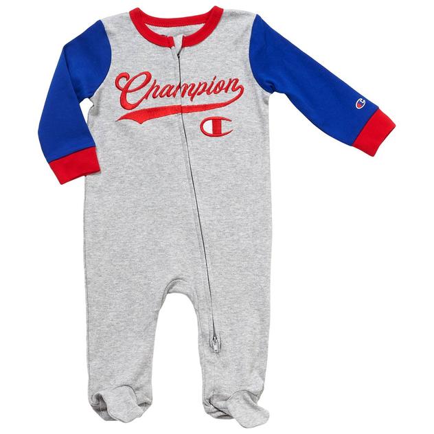 Baby Boy (3-9M) Champion® Color Block Embroidered Logo Sleeper