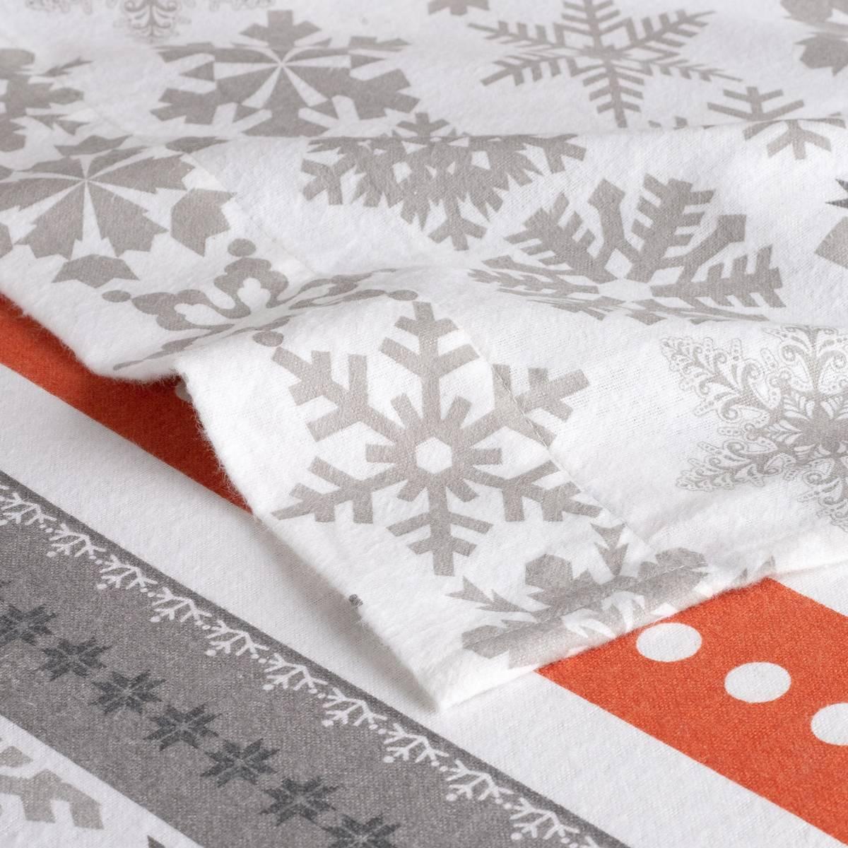 Kathy Ireland Turkish Cotton Flannel Holiday Flurries Sheet Set