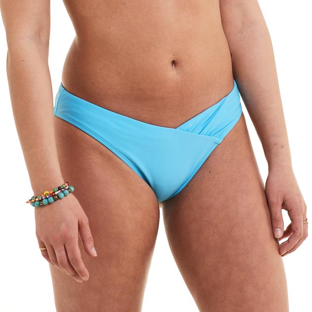 Juniors California Sunshine Solid V-Front Bikini Swim Bottoms