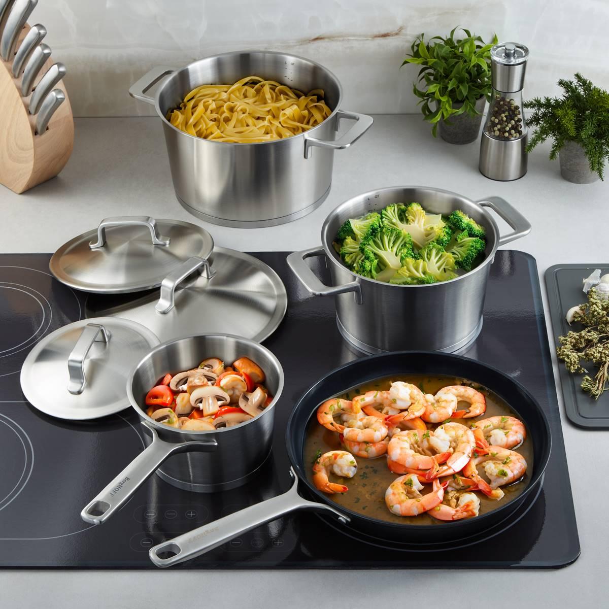 BergHOFF Meta 7pc. Recycled Cookware Set w/ Matching Lids