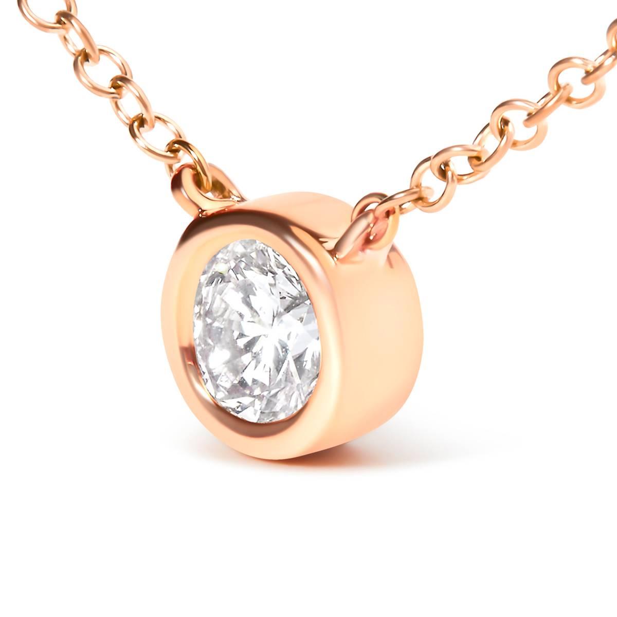 Haus of Brilliance 10kt. Rose Gold 1/2ctw. Diamond Round Pendant