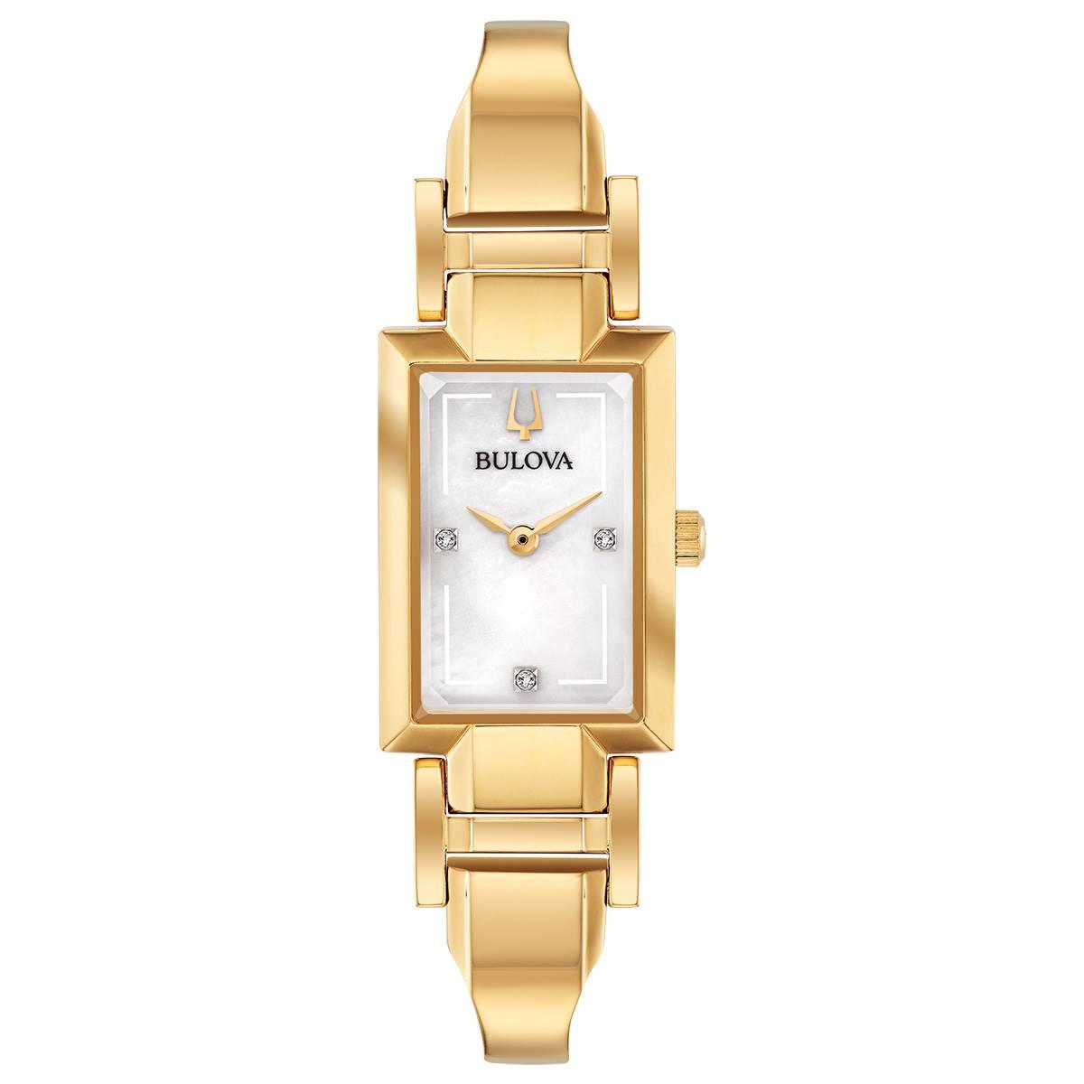 Womens Bulova Classic Gold-Tone Bangle Watch - 97P141