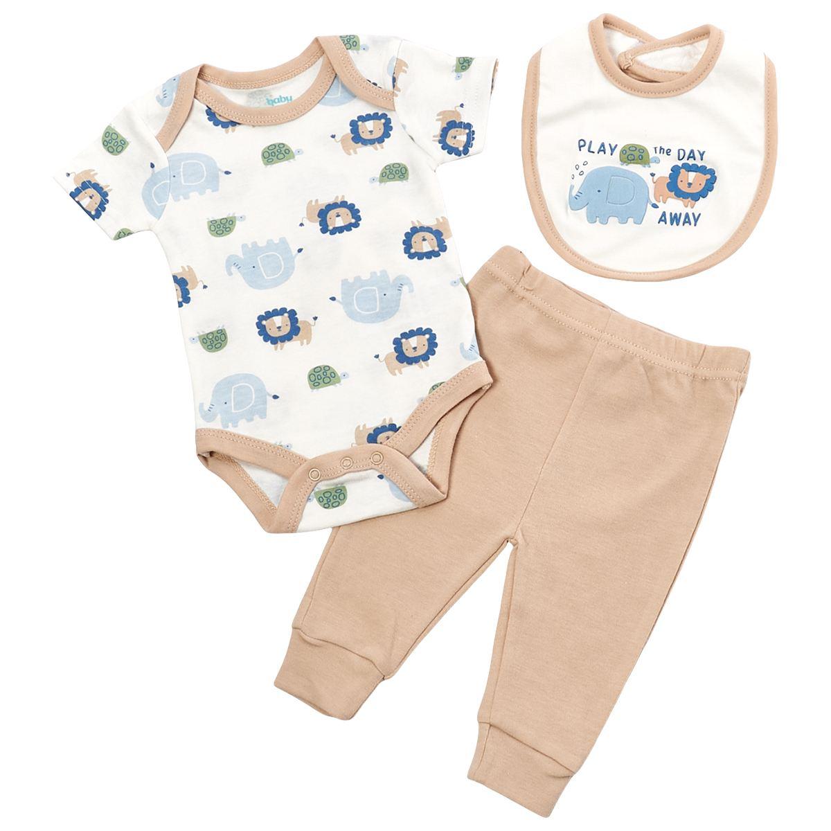 Baby Boy (NB-9M) baby views 3pc. Safari Turn Me Around Set