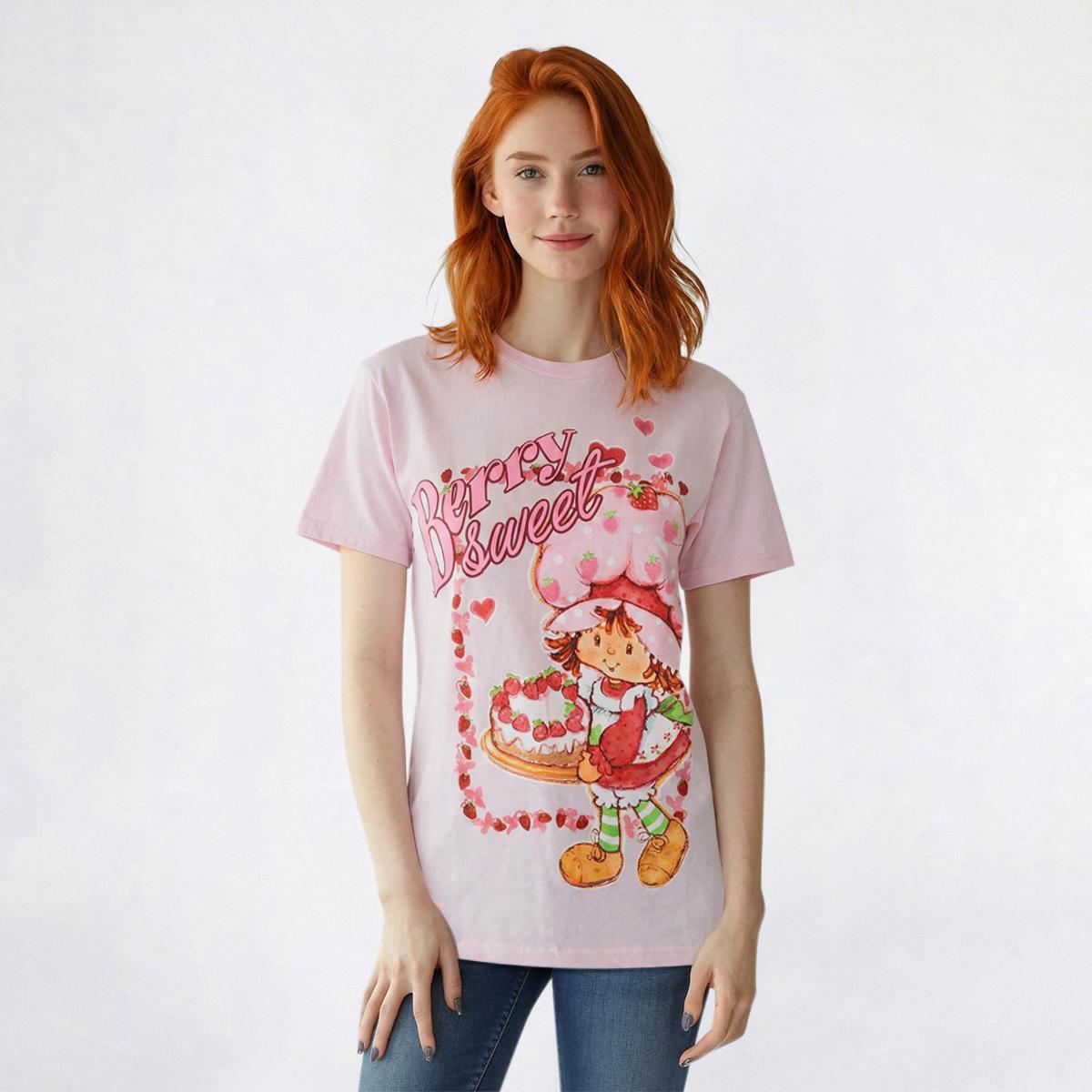 Juniors Strawberry Shortcake Berry Sweet Mineral Wash Tee