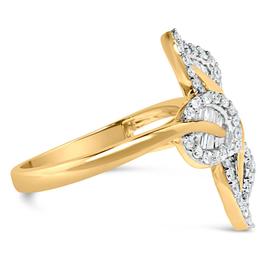 Haus of Brilliance 18kt. Gold Plated 1/2ctw. Diamond Leaf Ring