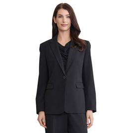 Womens Jones New York Solid Notch Lapel One Button Blazer
