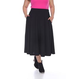 Plus Size White Mark Tasmin Flare Midi Skirt