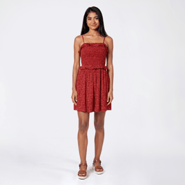 Juniors Wallflower Ruffle Lily Smock Gauze Skater Dress