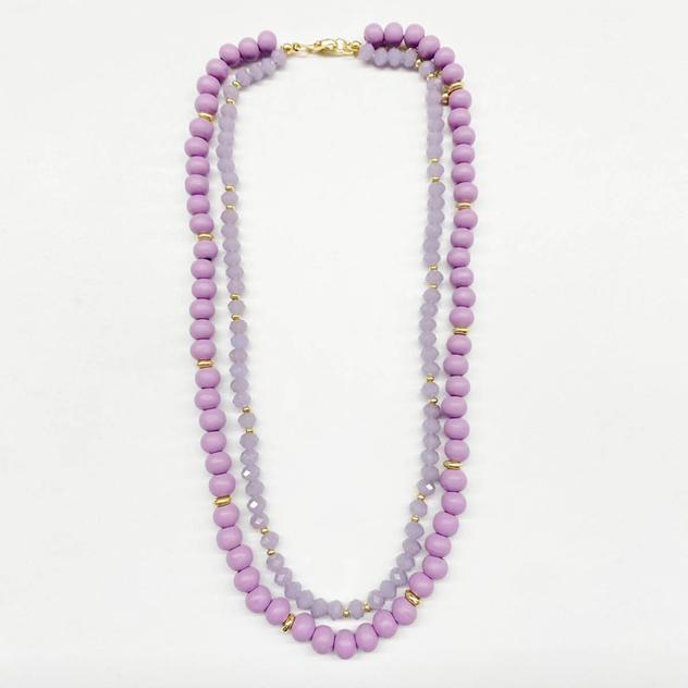 Ashley Cooper™ Gold Pink Multi Row Necklace