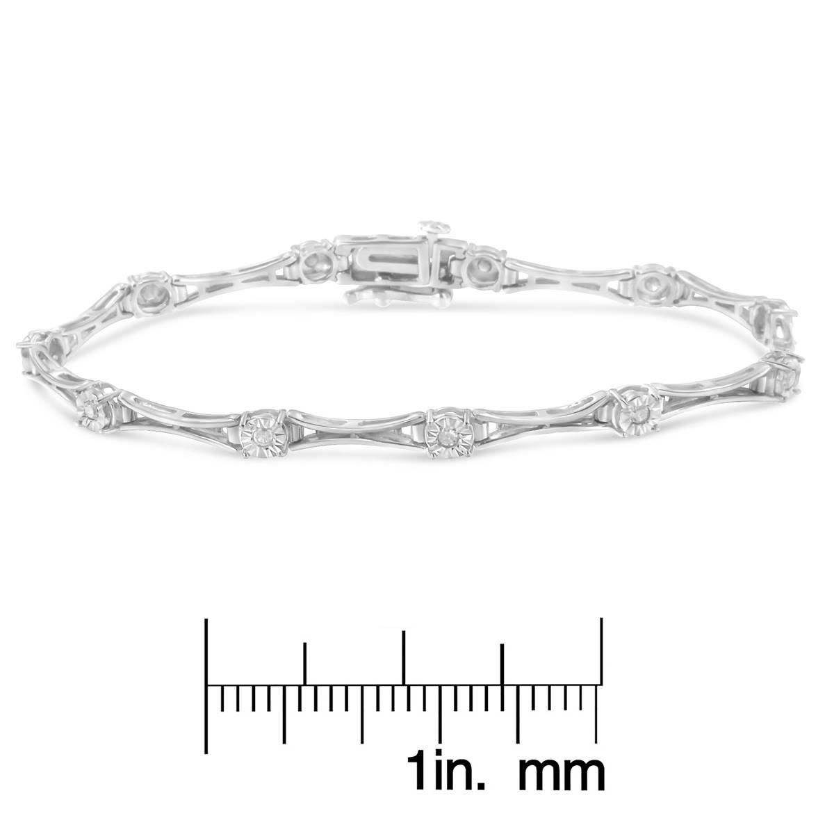 Diamond Classics™ Silver 1/4ctw. Rose Cut Diamond Tennis Bracelet