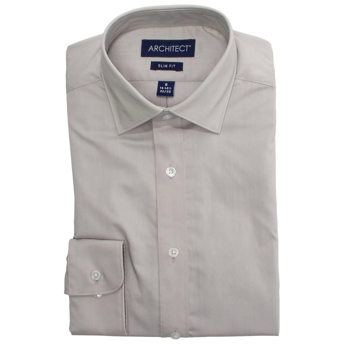 Mens Architect(R) Performance Slim Fit Grey Dawn Dress Shirt