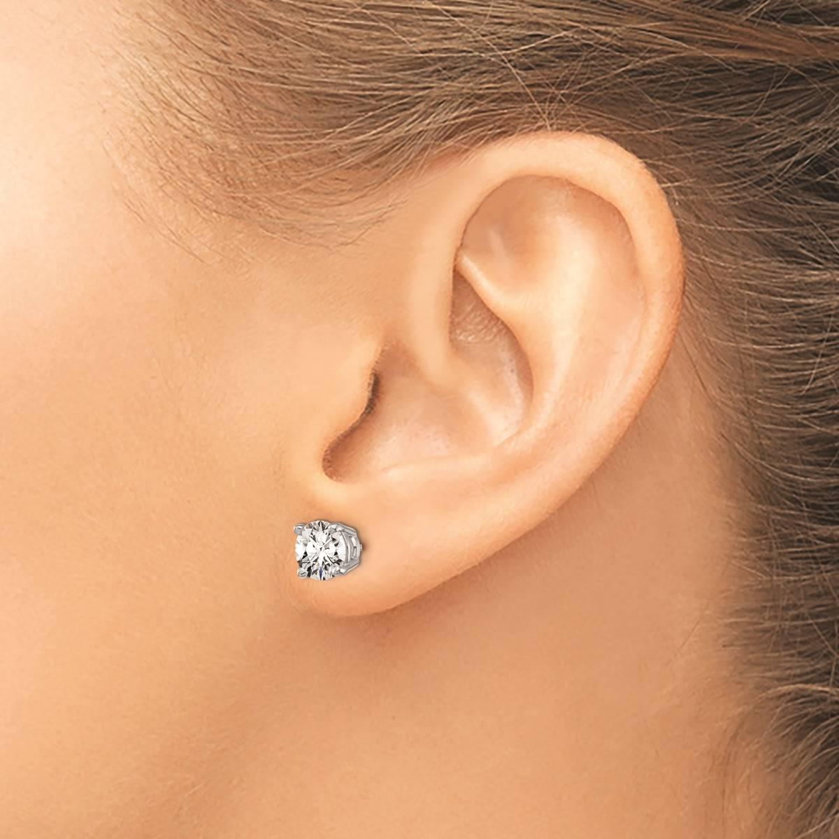 Pure Fire 14kt White Gold 2ctw. Certified Diamond Screw Earrings