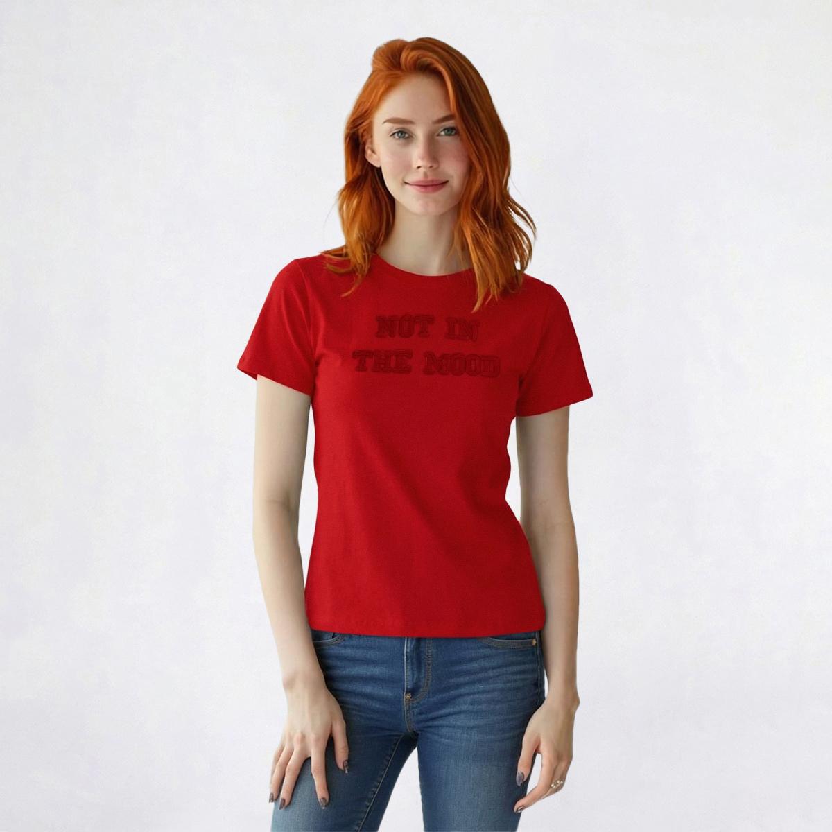 Juniors Attitude Not Included Not In The Mood Embroidery Baby Tee