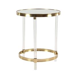 9th & Pike(R) Round Gold Metal And Acrylic Accent Table