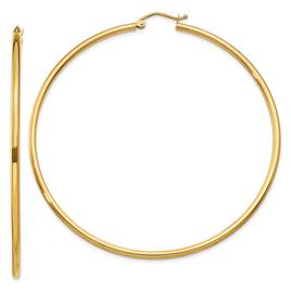 Gold Classics(tm) 14kt. Polished Gold 65mm Hoop Earrings
