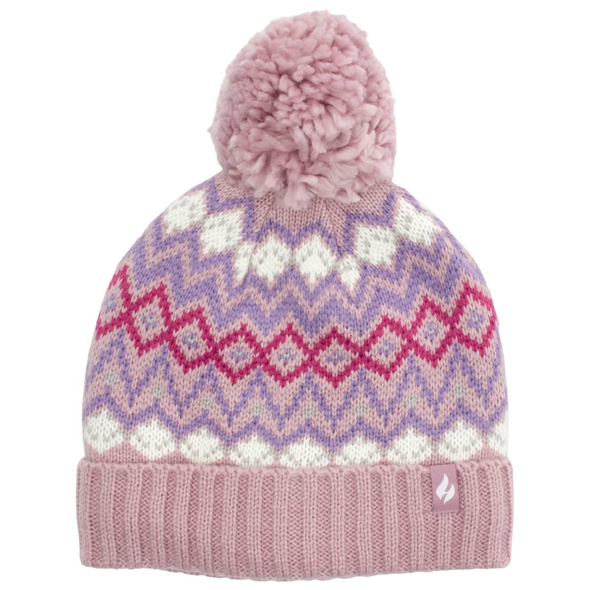 Girls (7-14) Heat Holders(R) Ariana Fairisle Pompom Hat