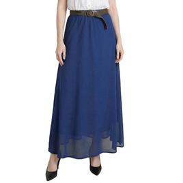 Womens NY Collection Long Belted Solid Chiffon Skirt