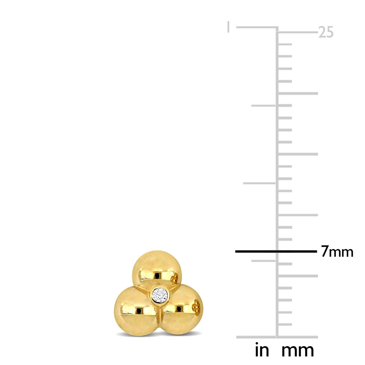 Sophia B 1/8ctw. Diamond Triple Bead 14kt. Gold Stud Earrings