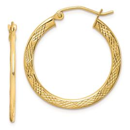 Gold Classics(tm) 10kt. Textured 26mm Hoop Earrings