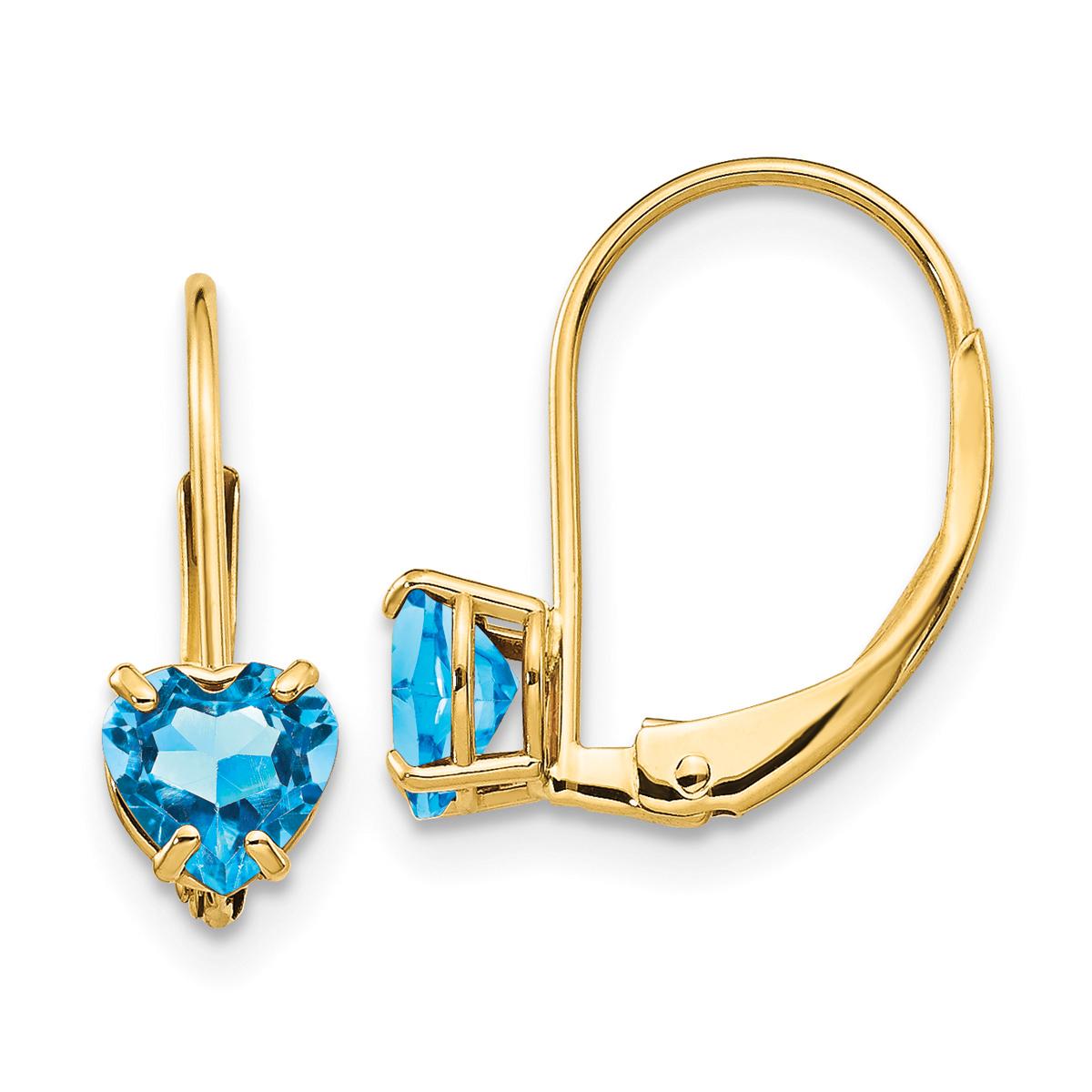 Gemstone Classics™ 14kt. Gold Heart Leverback Earrings