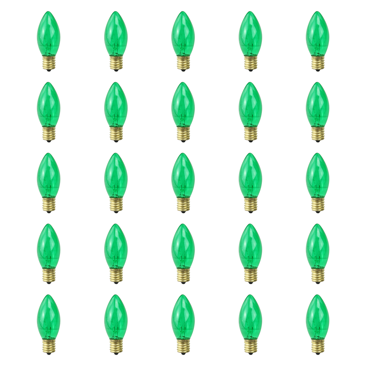Northlight 25pk Green C9 Incandescent Christmas Replacement Bulbs