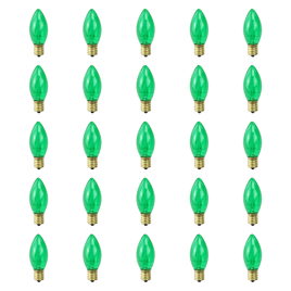 Northlight 25pk Green C9 Incandescent Christmas Replacement Bulbs