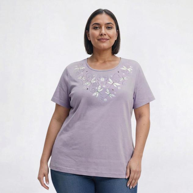 Plus Size Bonnie Evans Dragonflies Short Sleeve Tee