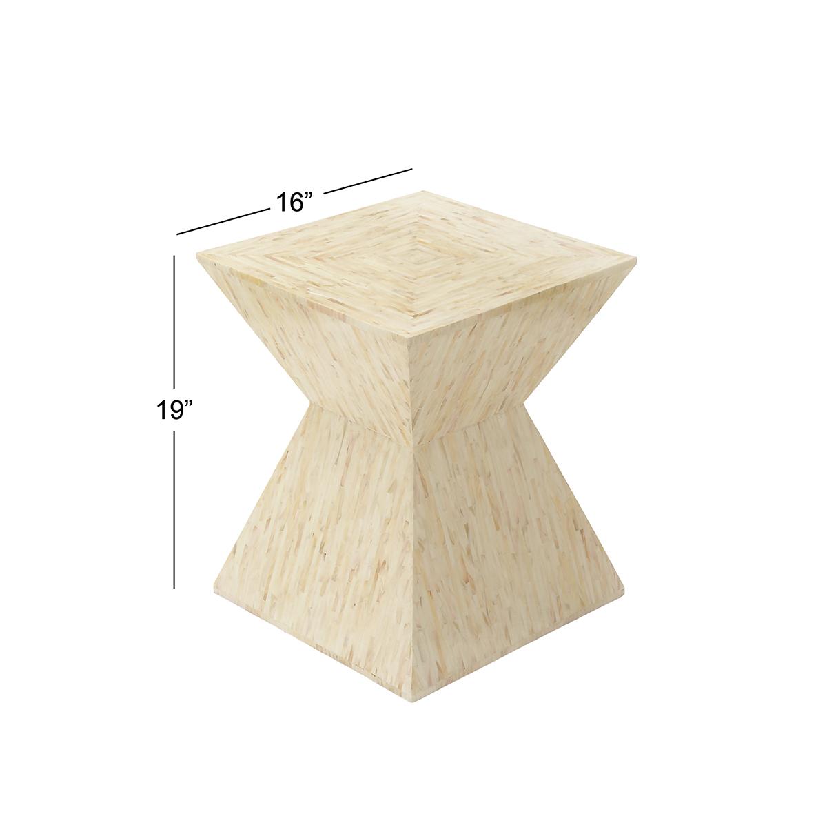 9th & Pike® Beige Mussel Shells And Wood Accent Table