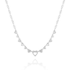 Guess Heart Logo Crystal Accents Pendant Necklace