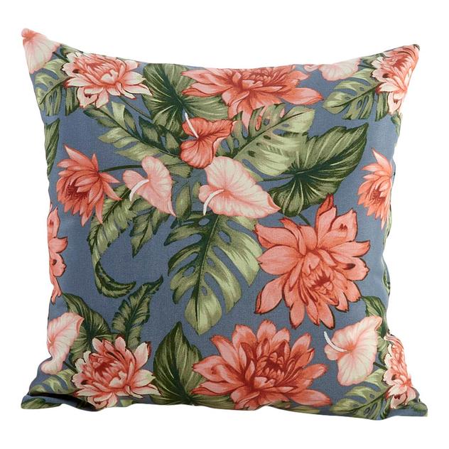 Jordan Manufacturing Outdoor Toss Pillow - Slate Coral Floral