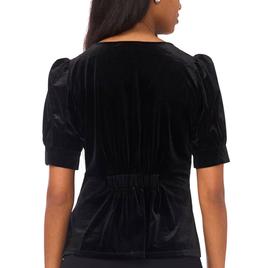 Womens MSK Elbow Sleeve V-Neck Rhinestone Bows Blouse