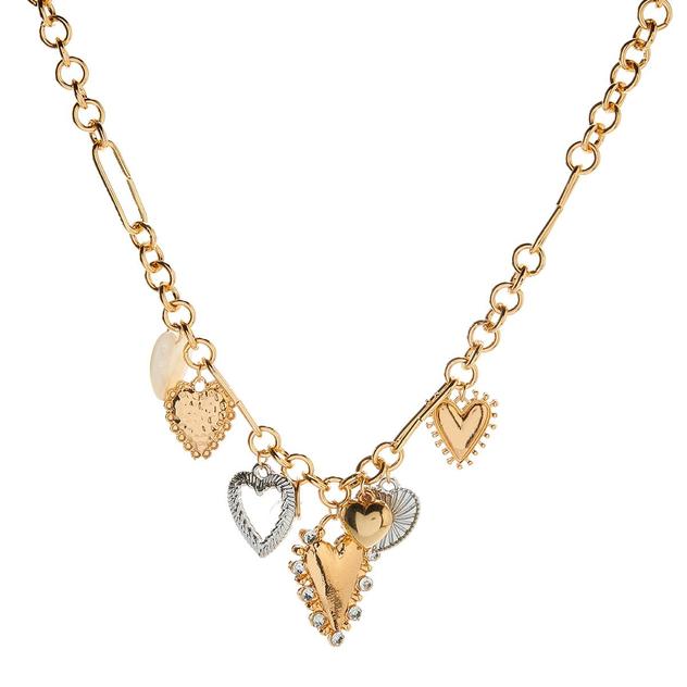 Ashley Gold Plated Necklace with Heart Pendants