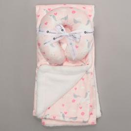 Dreamkids(tm) Unicorn & Hearts Blanket W/ Neck Pillow
