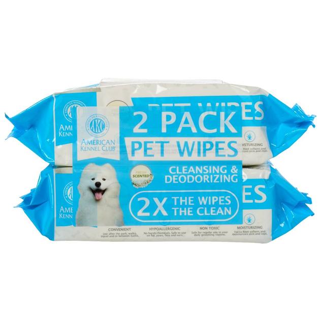 AKC 2pk Cleansing & Deodorizing Pet Wipes