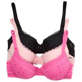 Juniors Juicy Couture 3pk Lace Push Up Bra w/ Logo JC6202-3PKF