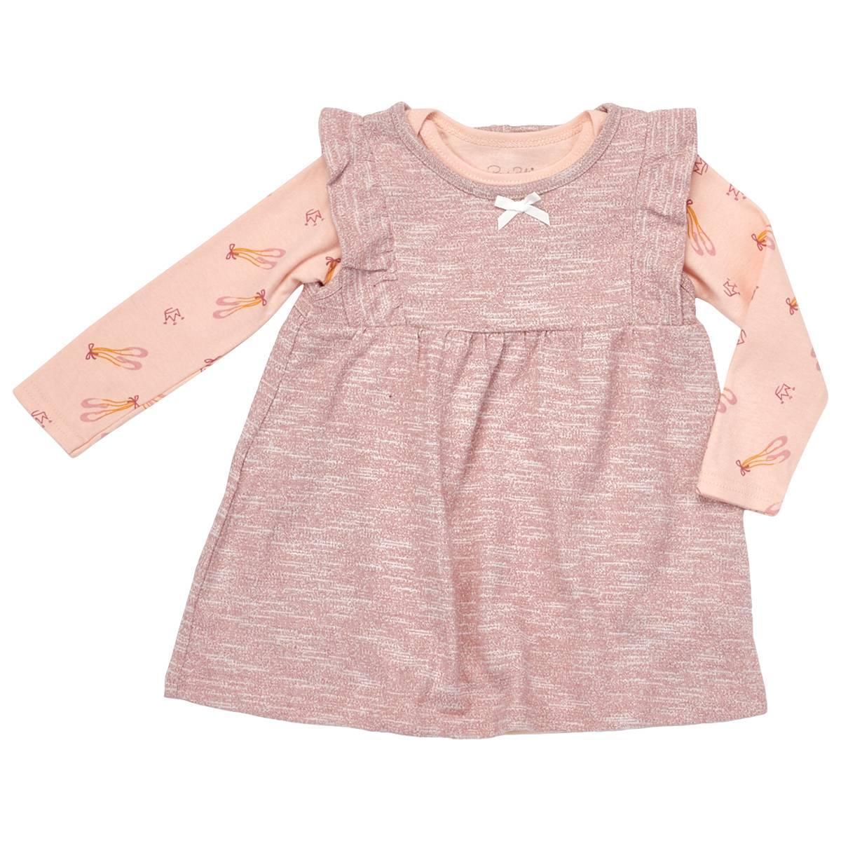 Baby Girl (12-18M) Rene Rofe(R) Marled Jumper & Ballet Bodysuit