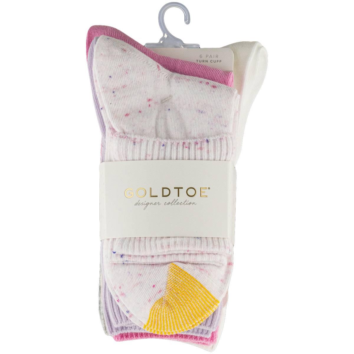 Womens Gold Toe(R) 6pk. Turn-Cuff Quarter Length Socks