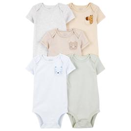 Baby Unisex (NB-24M) Carters(R) 5pk. Safari Pocket Bodysuits-Tan