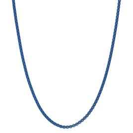 Mens Lynx Stainless Steel Acrylic Coated Box Chain Necklace