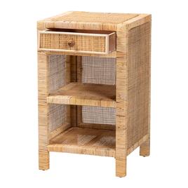 Baxton Studio Bella Brown Mahogany Wood 1-Drawer Nightstand